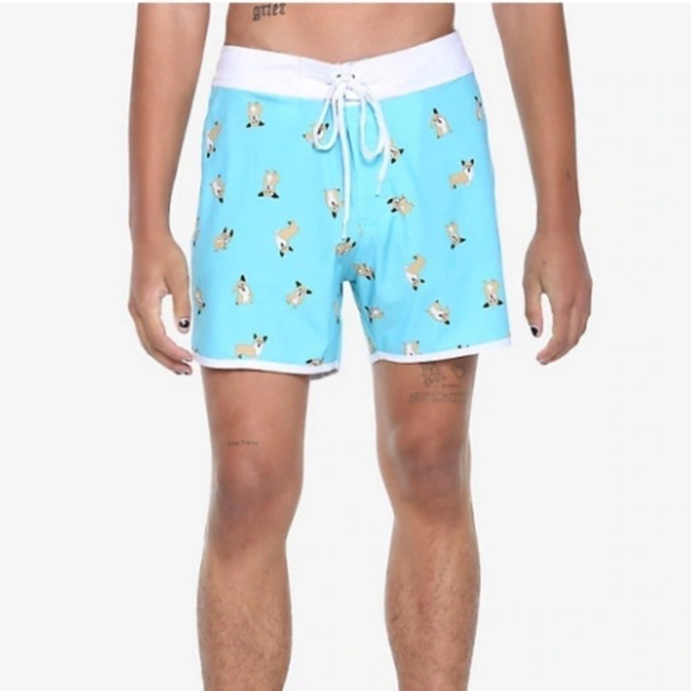 Hot Topic Midnight Hour Corgi‎ Swim Trunks Size 28